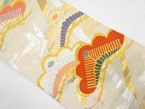 松竹梅模様織り出し　袋帯